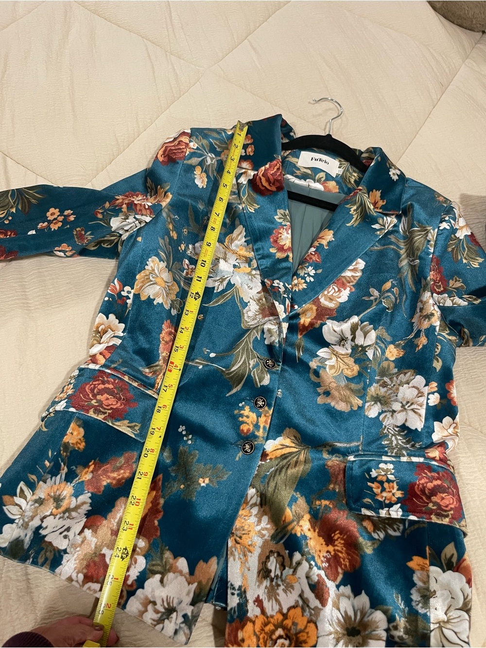 Floral Velvet Blazer - Multicolor - Picture 9 of 9